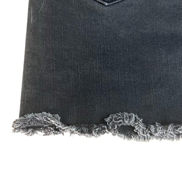 Women’s Black Denim Mini Skirt Star Stud Embellished Raw Frayed Hem Size S - Picture 9 of 10